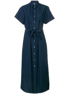 Длинное платье-рубашка Isabella Maison Kitsuné. Цвет: синий