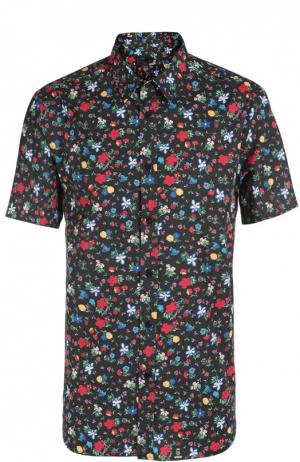 Рубашка с коротким рукавом и цветочным принтом Moschino. Цвет: разноцветный