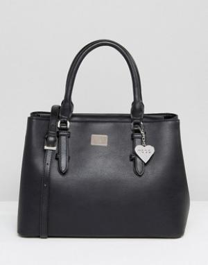 Черная минималистическая сумка-тоут с ремешком через плечо Marc B. Цвет: черный