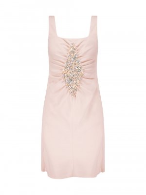 Мини-платье-комбинация с ромбовидной инкрустацией , розовый Marina Moscone