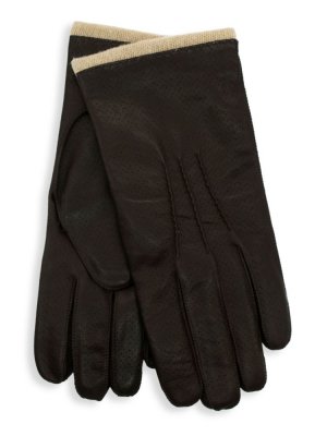 Кожаные перчатки на шерстяной подкладке , коричневый Portolano