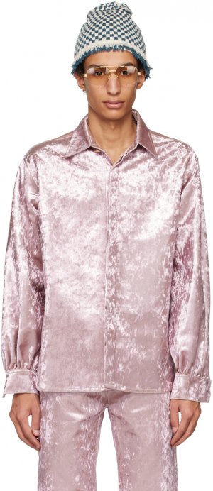 Розовая рубашка с раздвинутым воротником TSAU