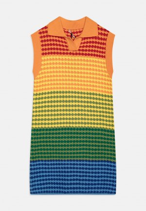 Вязаное платье, разноцветная радуга N°21