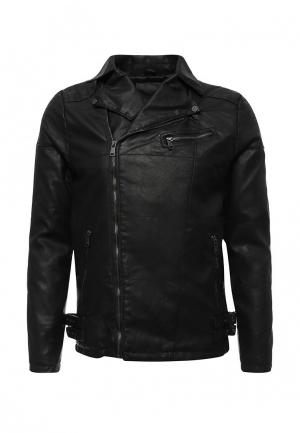 Куртка кожаная Hopenlife HO012EMPTZ05. Цвет: черный