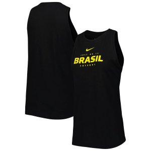 Женская черная майка Brazil National Team Lockup Tomboy Performance Nike