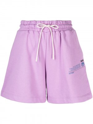 Спортивные шорты с надписью MSGM. Цвет: фиолетовый