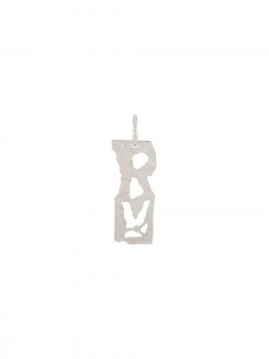 Серьга с подвеской в форме буквы R Acne Studios. Цвет: серебристый