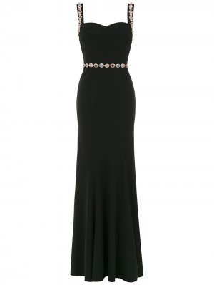 Вечернее платье с кристаллами Dolce & Gabbana. Цвет: черный
