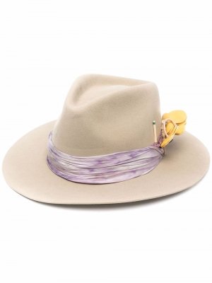 Шляпа с лентой Nick Fouquet. Цвет: бежевый