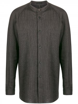 Полосатая рубашка с воротником-стойкой Devoa. Цвет: серый