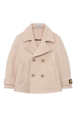 Шерстяное пальто Dolce & Gabbana. Цвет: бежевый
