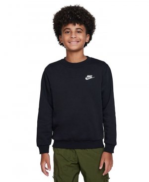 Флисовый свитшот классического кроя Big Kids Sportswear Club , черный Nike