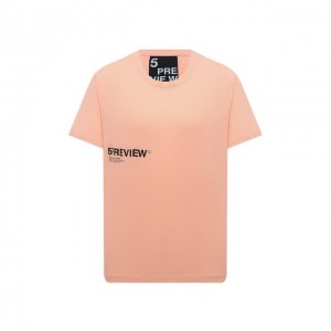 Хлопковая футболка 5PREVIEW. Цвет: розовый