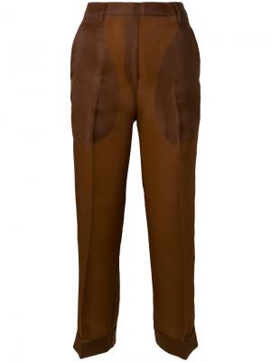 Укороченные брюки с высокой талией Christian Wijnants. Цвет: коричневый