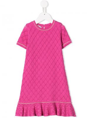 Трикотажное платье Baby Dior. Цвет: розовый