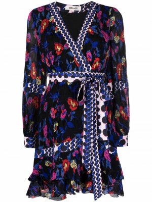 Платье Sol с запахом и цветочным принтом DVF Diane von Furstenberg. Цвет: синий