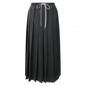 Шерстяная юбка Miu. Цвет: серый
