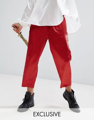 Свободные брюки в полоску HALLOWEEN Inspired Reclaimed Vintage. Цвет: красный