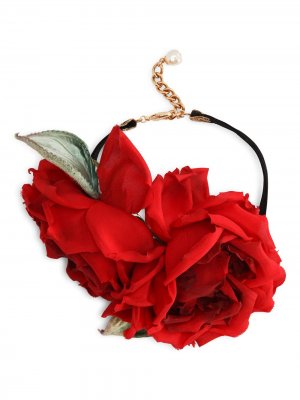 Чокер с цветочной аппликацией Dolce & Gabbana. Цвет: черный