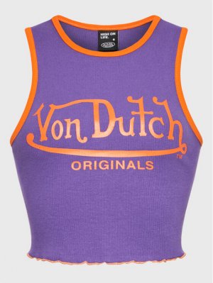 Топ приталенного кроя , фиолетовый Von Dutch