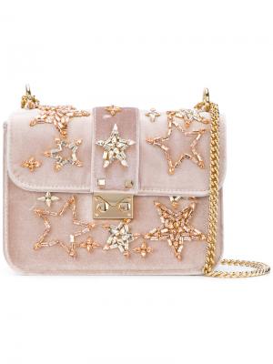Прямоугольная сумка с декором из звезд Emanuela Caruso. Цвет: розовый и фиолетовый