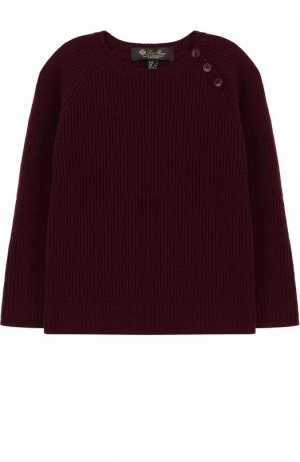 Кашемировый пуловер фактурной вязки с декоративными пуговицами Loro Piana. Цвет: бордовый