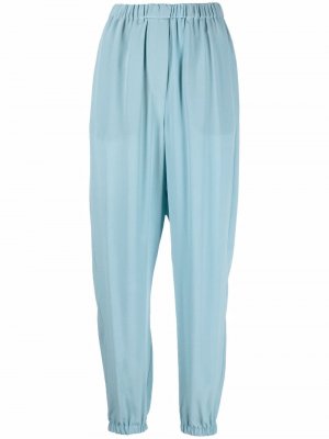 Tapered-leg silk trousers Alysi. Цвет: синий