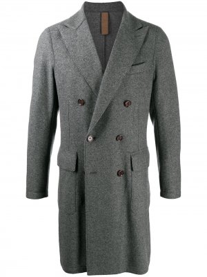 Двубортное пальто Eleventy. Цвет: серый