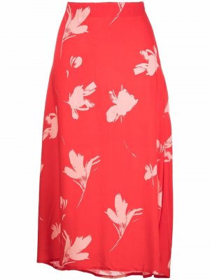 Юбка миди с цветочным принтом La Seine & Moi. Цвет: красный