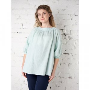 Блуза, размер 48-50, зеленый Мамуля Красотуля. Цвет: зеленый/мятный