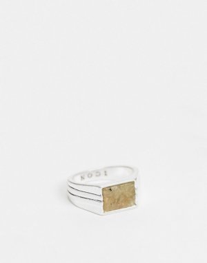 Перстень с разноцветным камнем -Серый Icon Brand
