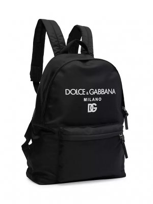 Детский рюкзак из нейлоновой смеси с логотипом , черный Dolce&Gabbana