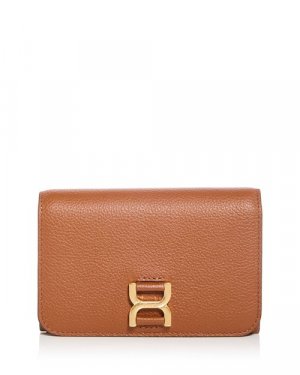 Компактный кожаный кошелек Marcie среднего размера Chloe, цвет Tan/Beige Chloé