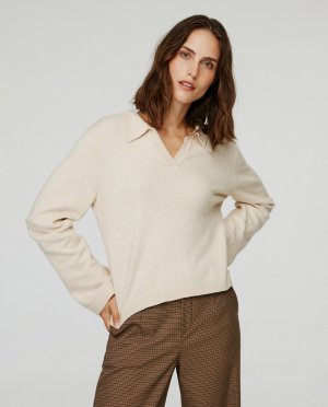 Мягкий женский свитер с воротником-поло , серый Object. Цвет: серый