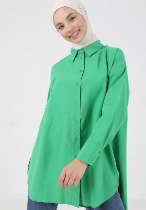 Блузка-рубашка REFKA , цвет evergreen Modanisa