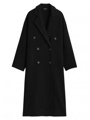 Полушерстяное пальто a с разрезом, черный rag & bone
