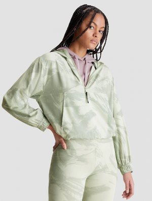 Укороченная куртка-анорак свободного кроя с принтом CK Sport , зеленый Calvin Klein