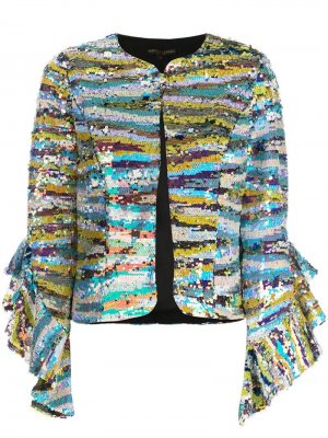 Пиджак с пайетками и оборками Alberto Makali. Цвет: разноцветный