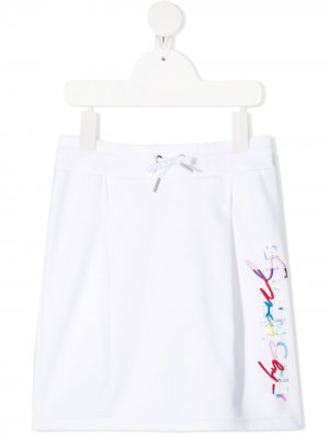 Трикотажная юбка с логотипом Givenchy Kids. Цвет: белый