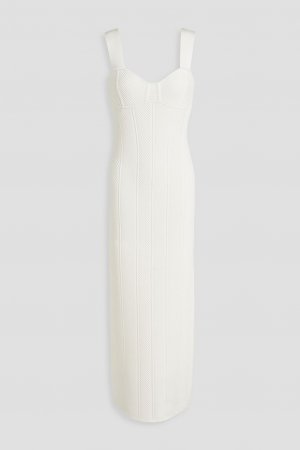 Платье макси в рубчик с повязкой HERVÉ LÉGER, белый Léger