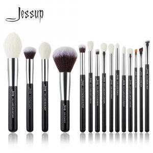 Набор профессиональных кистей для макияжа, 15 шт (Black / Silver) Jessup