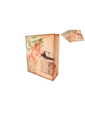 Набор подарочных пакетов Ангелочек с книгой 4 шт. Elan Gallery. Цвет: бежевый