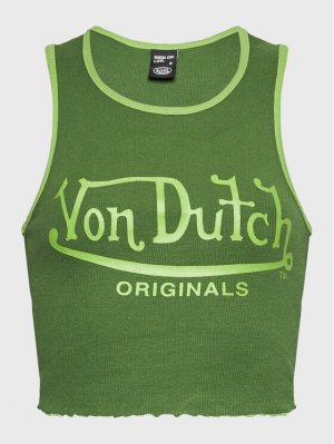 Топ приталенного кроя , зеленый Von Dutch