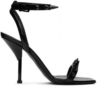 Черные босоножки на каблуке с шипами Alexander McQueen