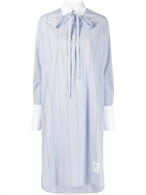 Платье-рубашка в полоску Thom Browne. Цвет: синий