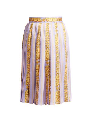Плиссированная юбка-миди с цепочным принтом , цвет Orchid Gold Versace