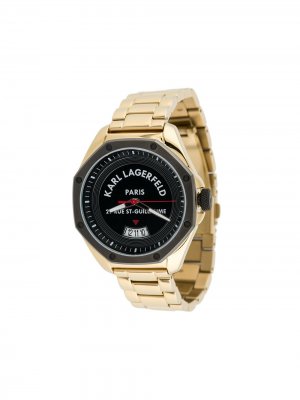 Наручные часы с круглым циферблатом Karl Lagerfeld. Цвет: черный