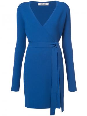 Трикотажное платье с запахом Dvf Diane Von Furstenberg. Цвет: синий