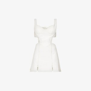 Платье мини из эластичной ткани узкого кроя с вырезом по бокам, украшенным пайетками , белый Amy Lynn