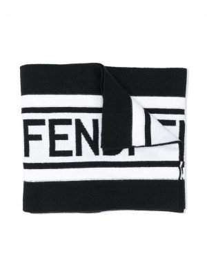 Шарф с логотипом Fendi Kids. Цвет: черный